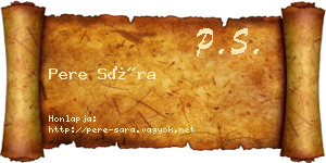 Pere Sára névjegykártya
